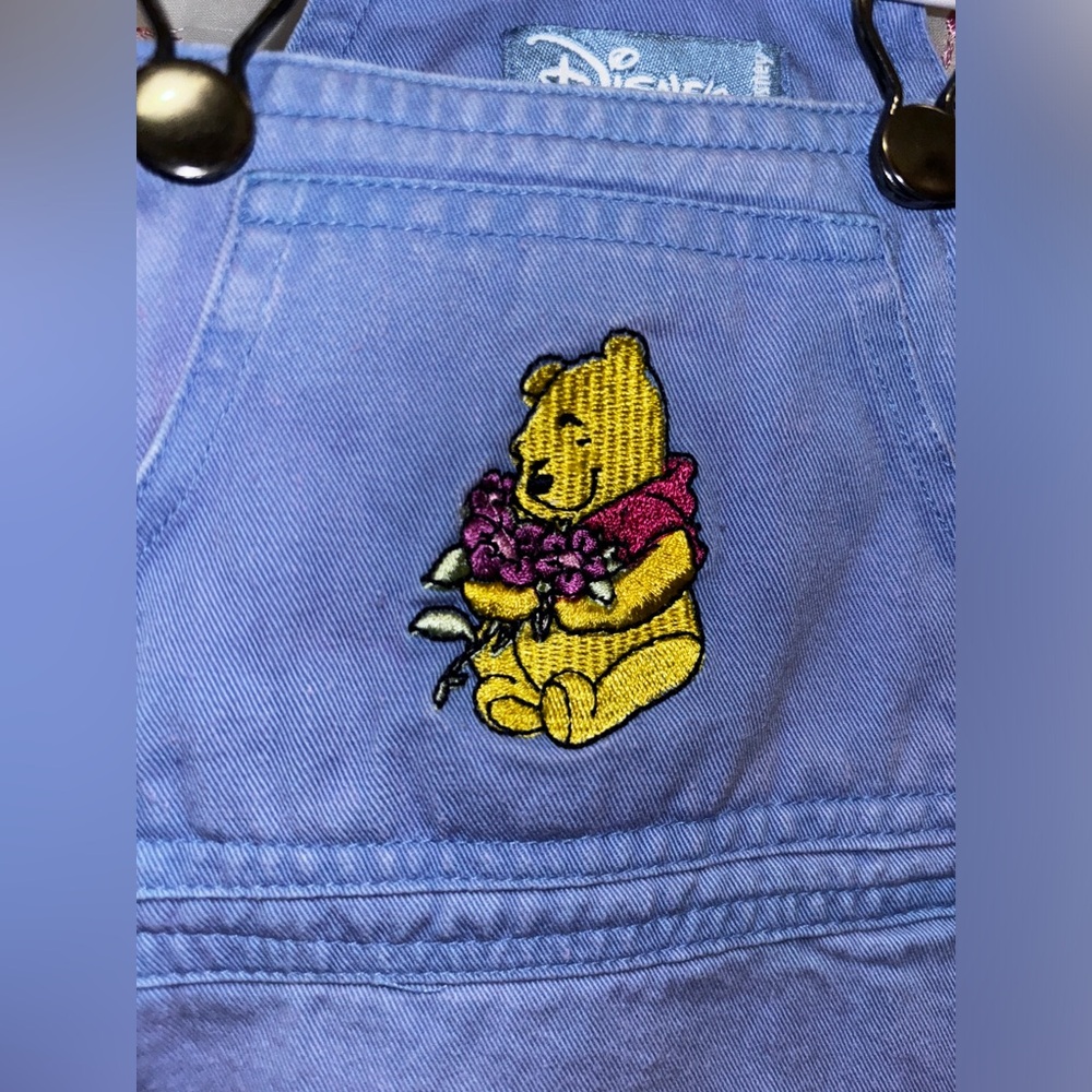 Disney Kids Blue Overalls with Winnie the Pooh Embroidery